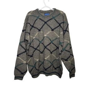 Jantzen Classics argyle crew neck sweater mens XL grandpacore preppy classic 90s
